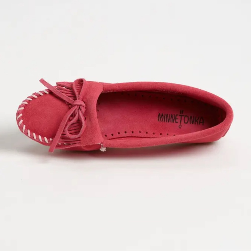 MINNETONKA “Kilty” Moccasins - Hot Pink - Picture 3 of 15